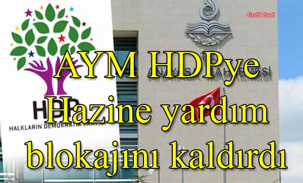 AYM HDPye Hazine yardm blokajn kaldrd 